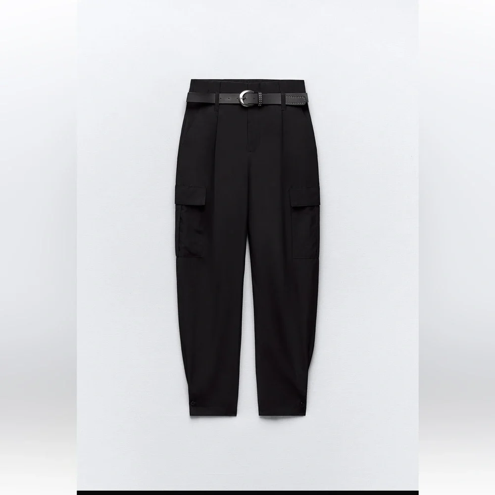 BELTED PAPERBAG PANTS - Picture 7 of 12